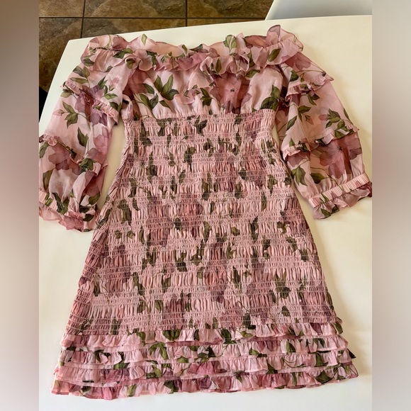 INTERMIX Smocked Floral Mini Dress | 99% OFF Retail - Picture 6 of 10